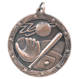 Antique Bronze Baseball/Softball Shooting Star Medal
