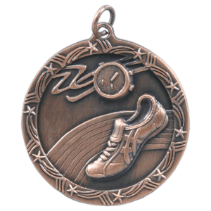 Antique Bronze Track Shooting Star Medal