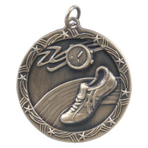 Antique Gold Track Shooting Star Medal