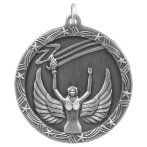 Antique Silver Victory Shooting Star Medal
