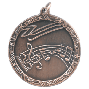 Antique Bronze Music Shooting Star Medal