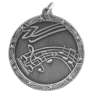 Antique Silver Music Shooting Star Medal