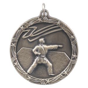 Antique Gold Martial Arts Shooting Star Medal