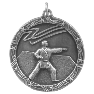 Antique Silver Martial Arts Shooting Star Medal