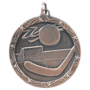 Antique Bronze Hockey Shooting Star Medal