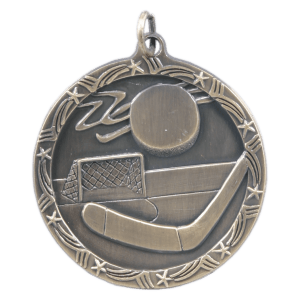 Antique Gold Hockey Shooting Star Medal