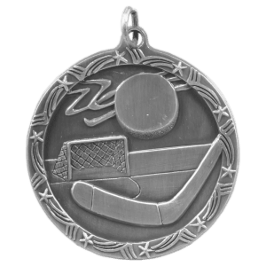Antique Silver Hockey Shooting Star Medal