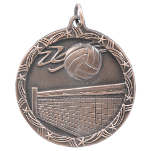 Antique Bronze Volleyball Shooting Star Medal