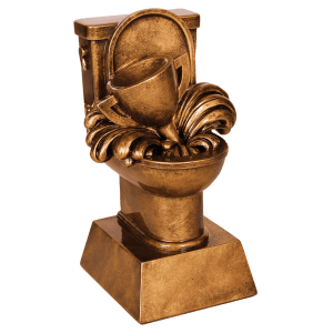 Personalized Fantasy Football Loser Toilet Award Trophy - 6 inches
