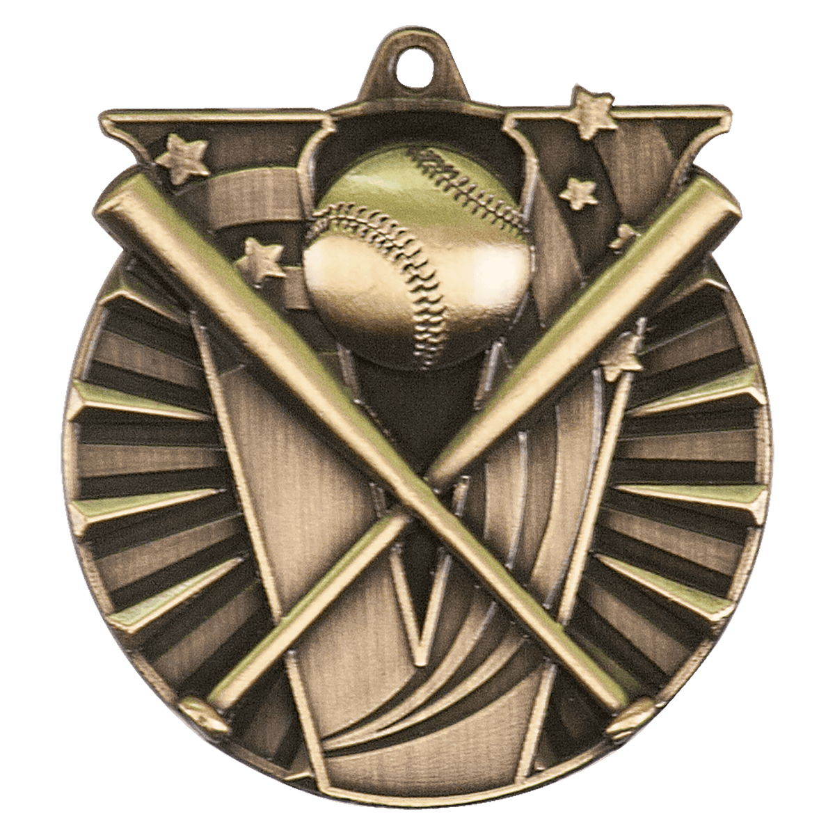 Antique Gold 2 inch Baseball/Softball Victory Medal