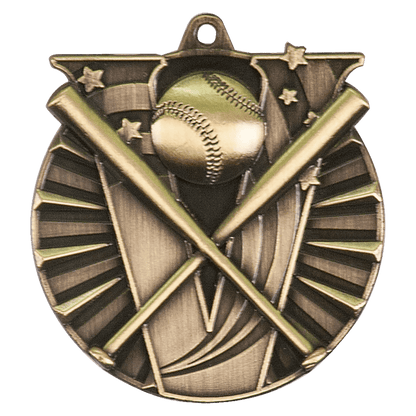 Antique Gold 2 inch Baseball/Softball Victory Medal