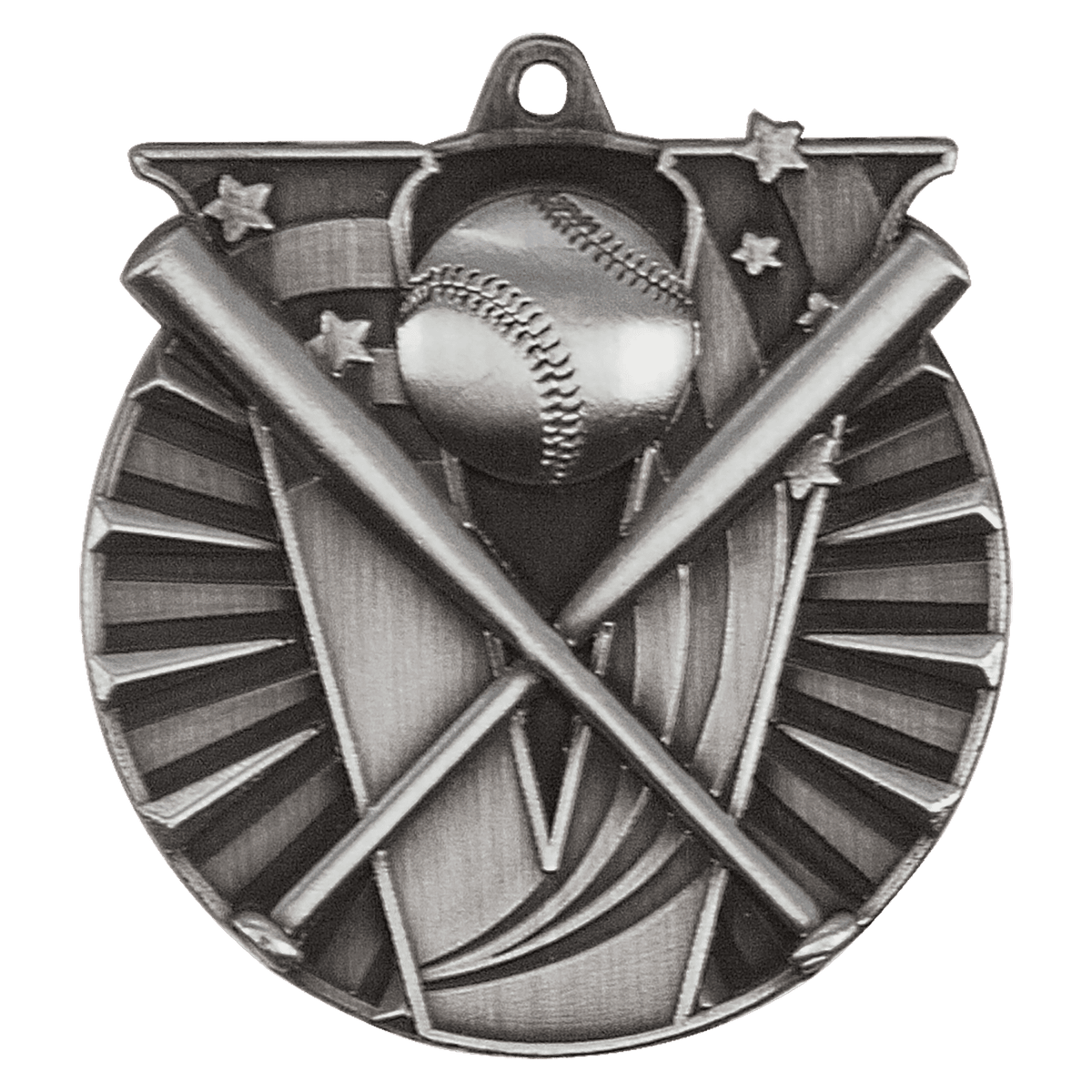 Antique Silver 2 inch Baseball/Softball Victory Medal
