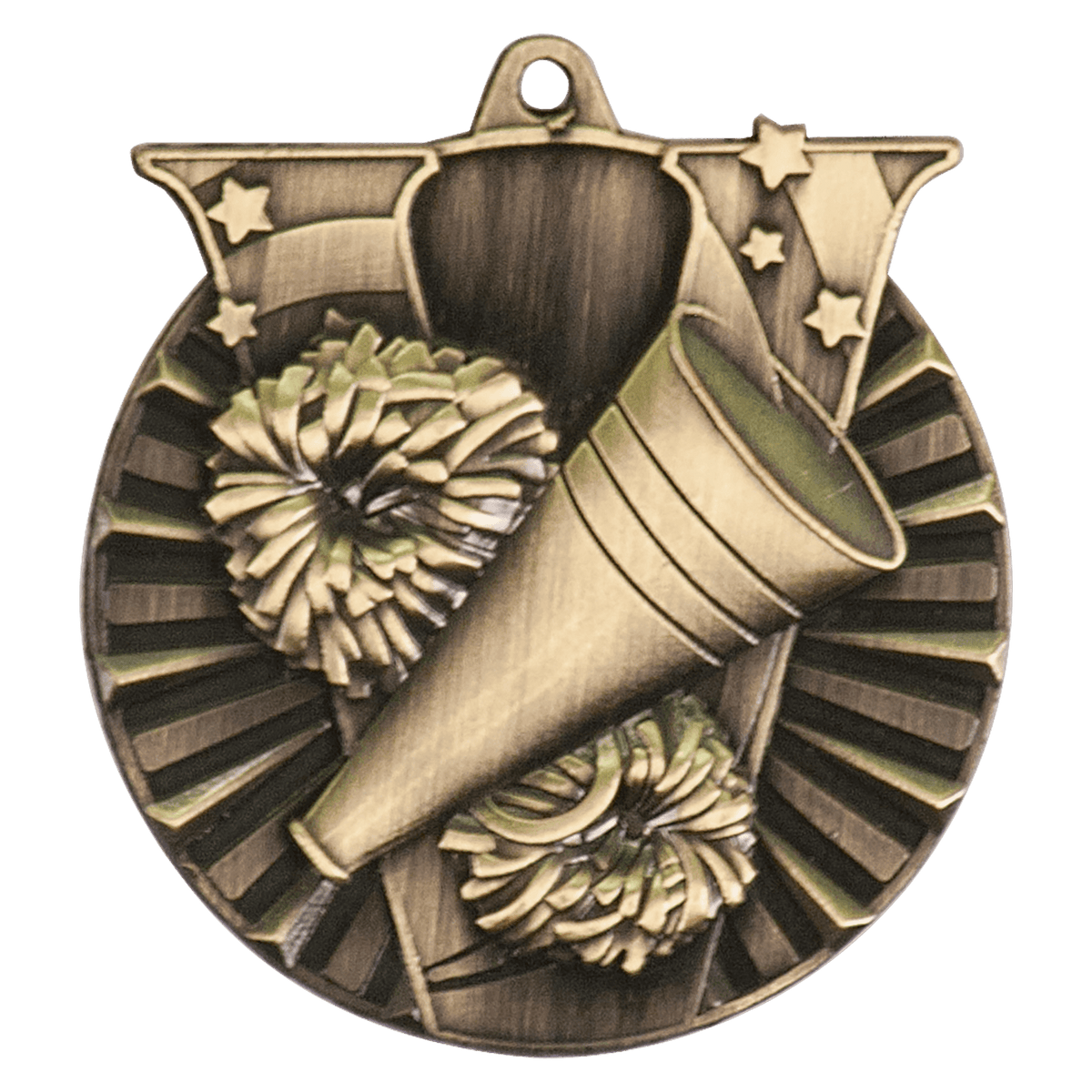 Antique Gold 2 inch Cheer Victory Medal