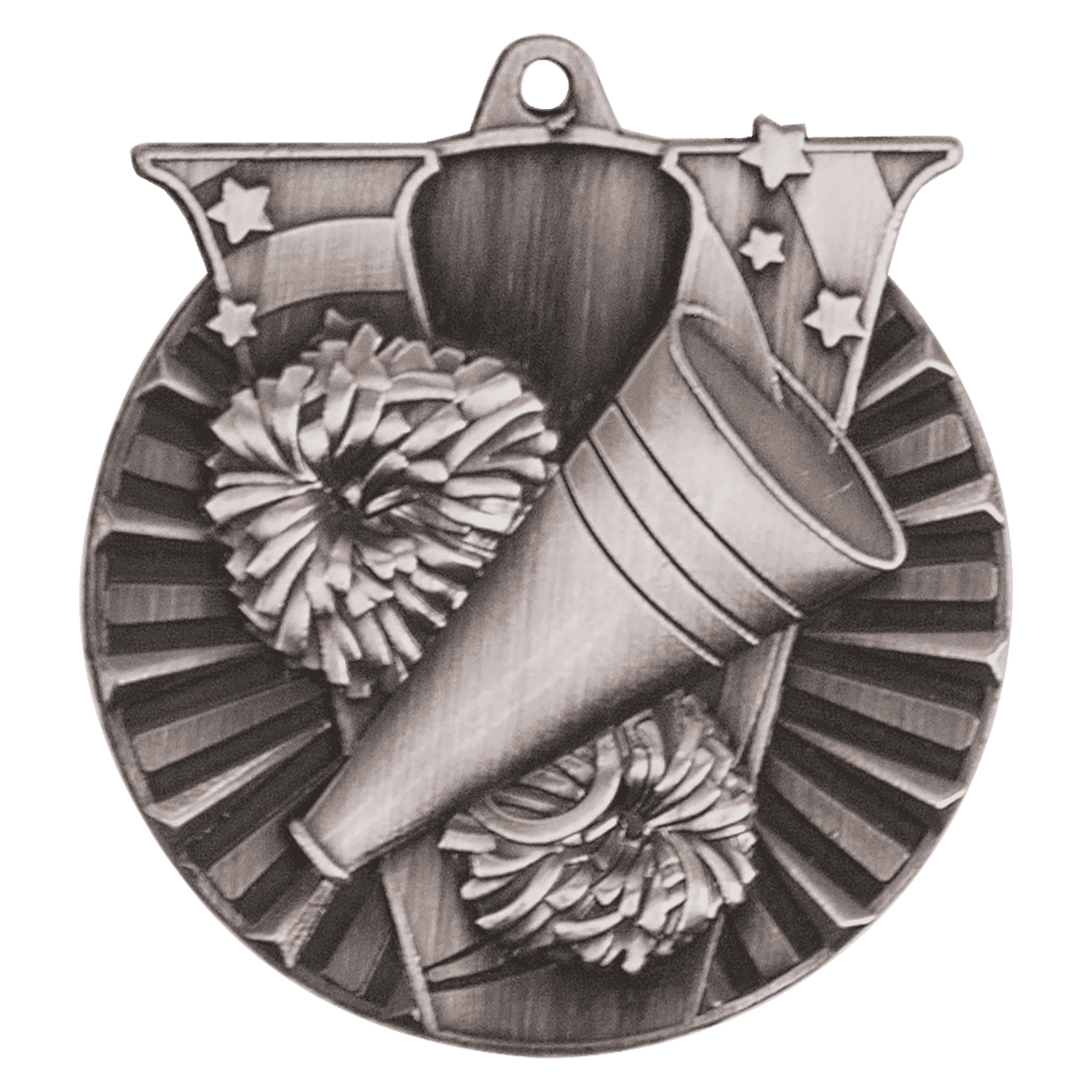 Antique Silver 2 inch Cheer Victory Medal