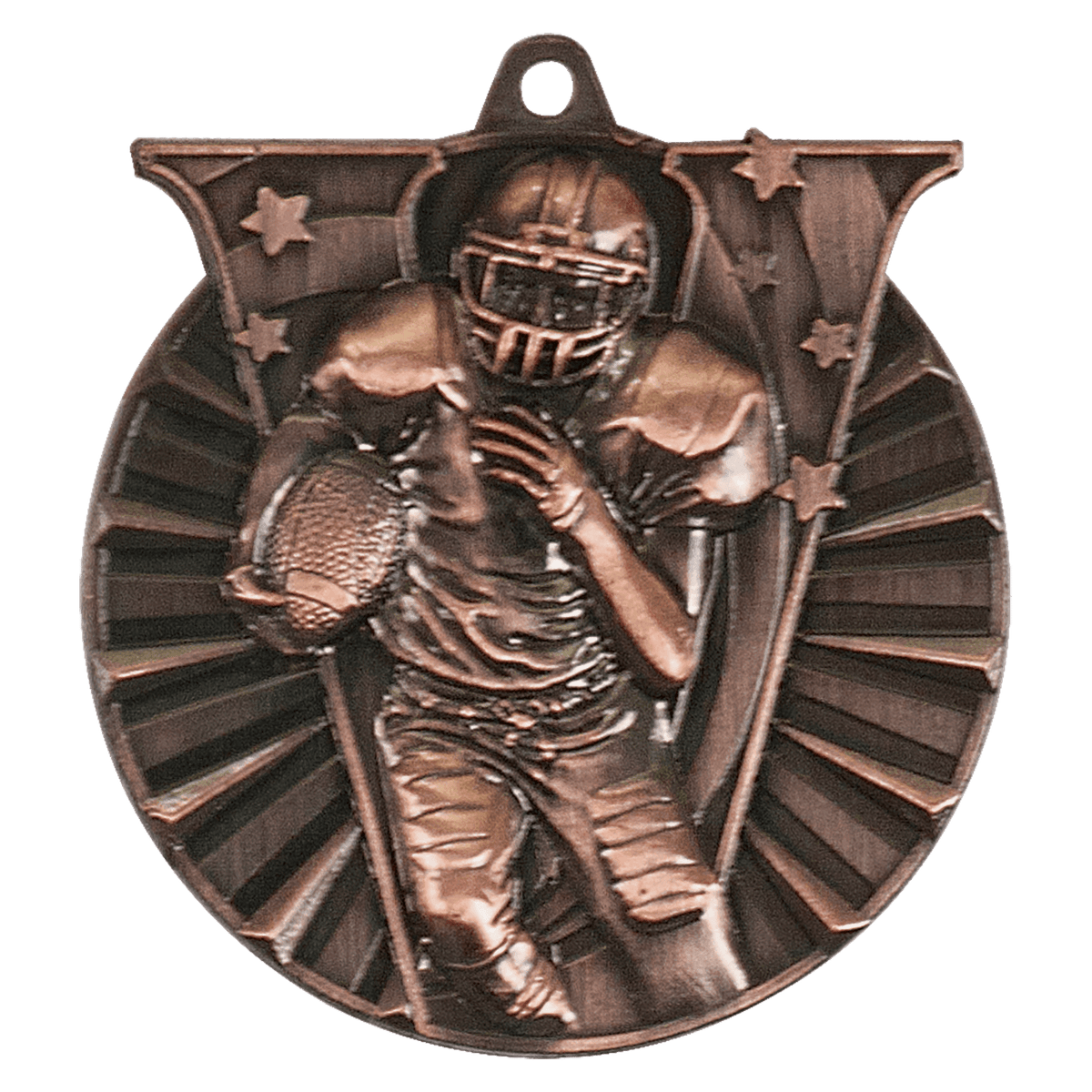 Antique Bronze 2 inch Football Victory Medal