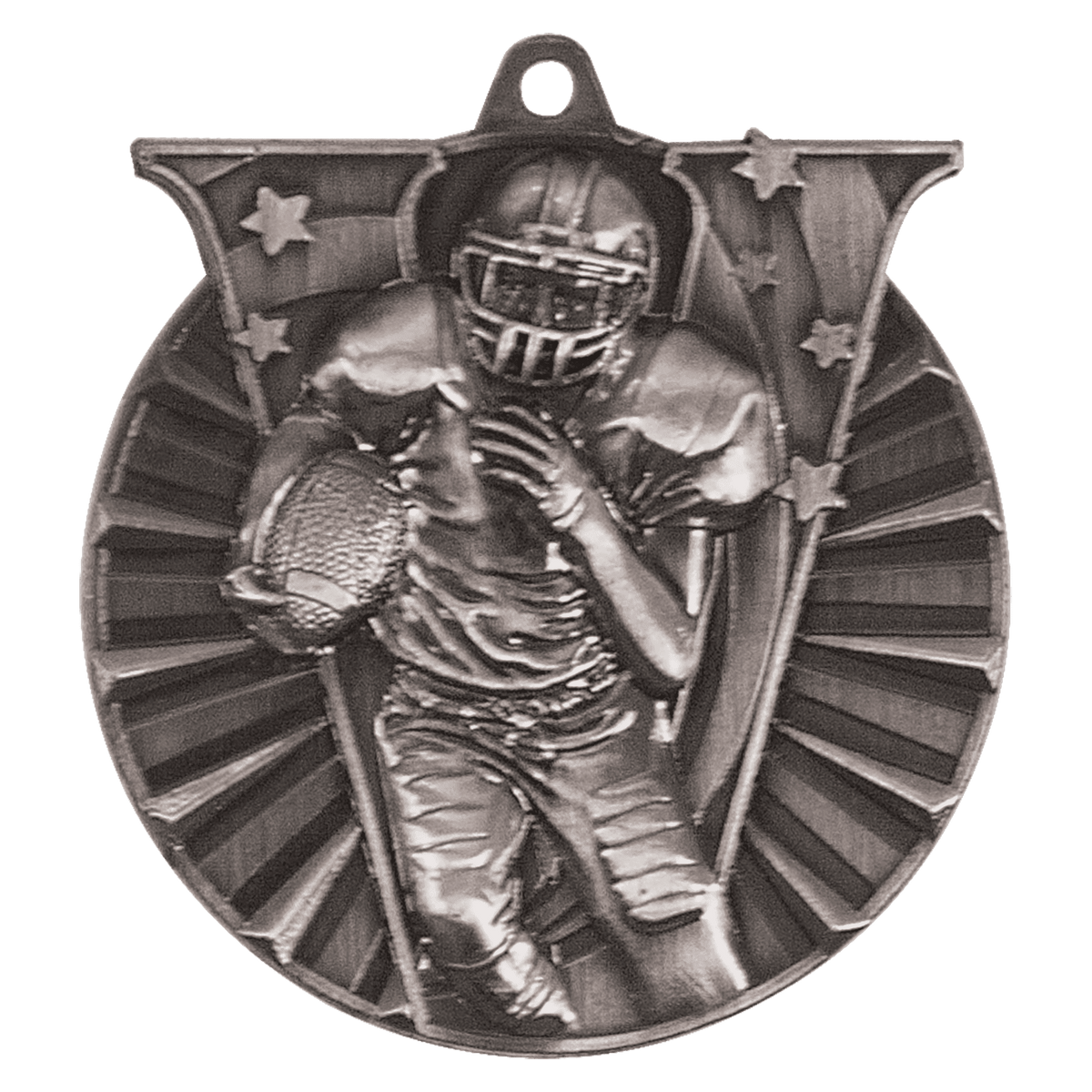 Antique Silver 2 inch Football Victory Medal