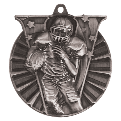 Antique Silver 2 inch Football Victory Medal