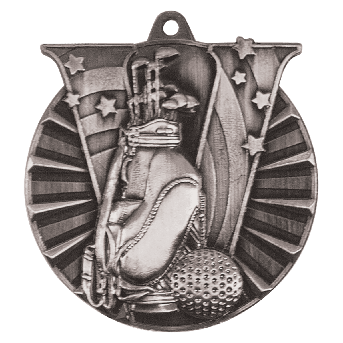 Antique Silver 2 inch Golf Victory Medal