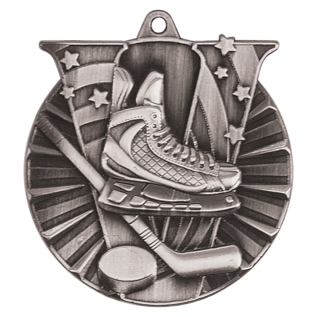 Antique Silver 2 inch Hockey Victory Medal