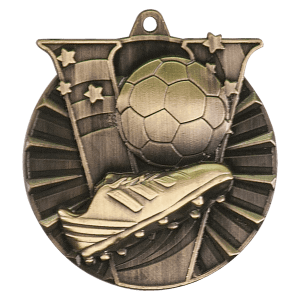 Antique Gold 2 inch Soccer Victory Medal