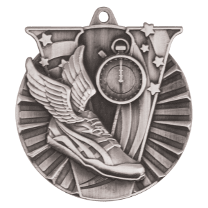 Antique Silver 2 inch Track Victory Medal