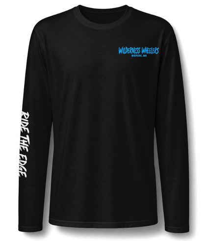 Wilderness Wheelers Ride the Edge Long Sleeve Shirt – Black With Color Choice of Print