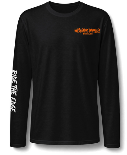 Wilderness Wheelers Ride the Edge Long Sleeve Shirt – Black With Color Choice of Print