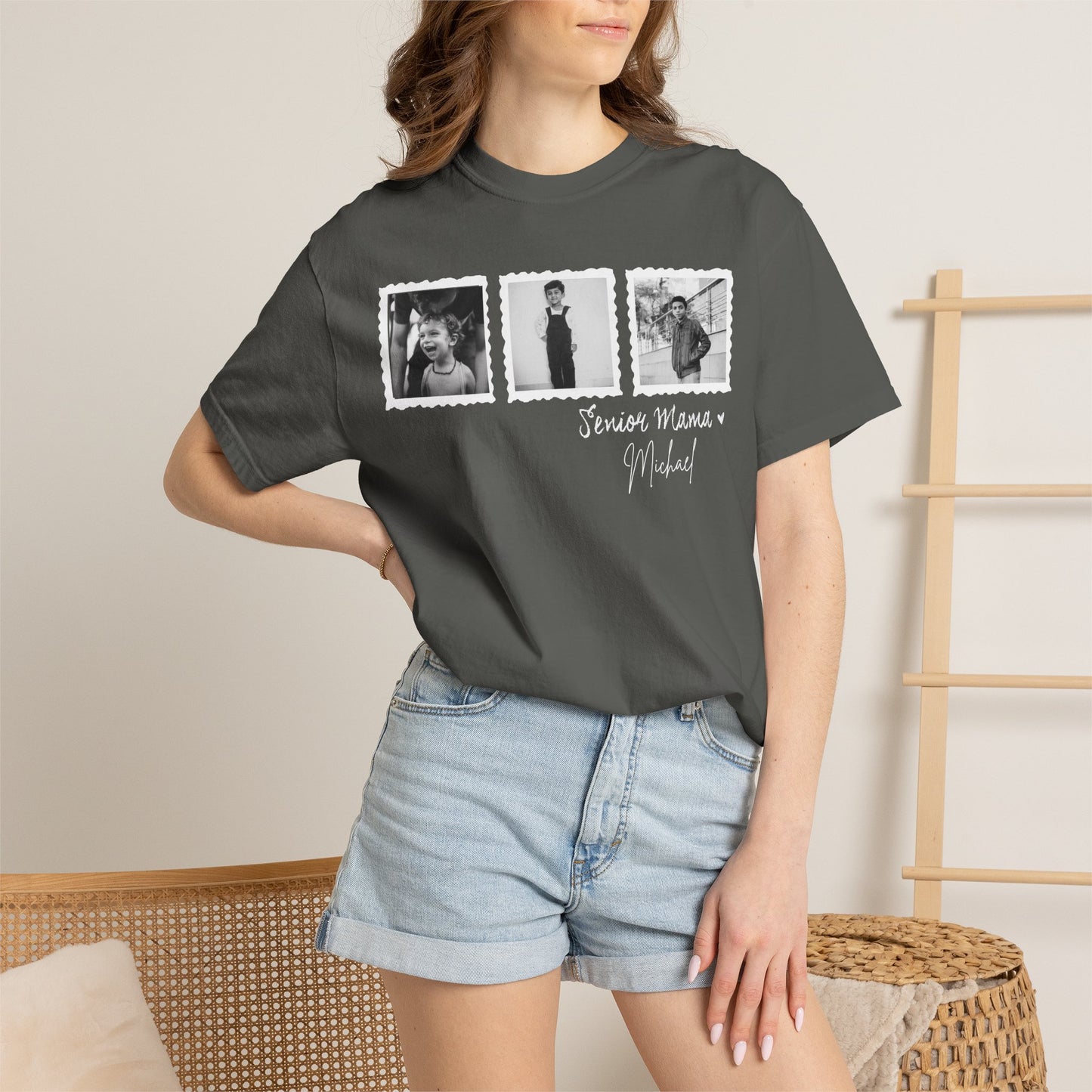 Custom Senior Photo Shirt – Personalized Name 3-Image Design
