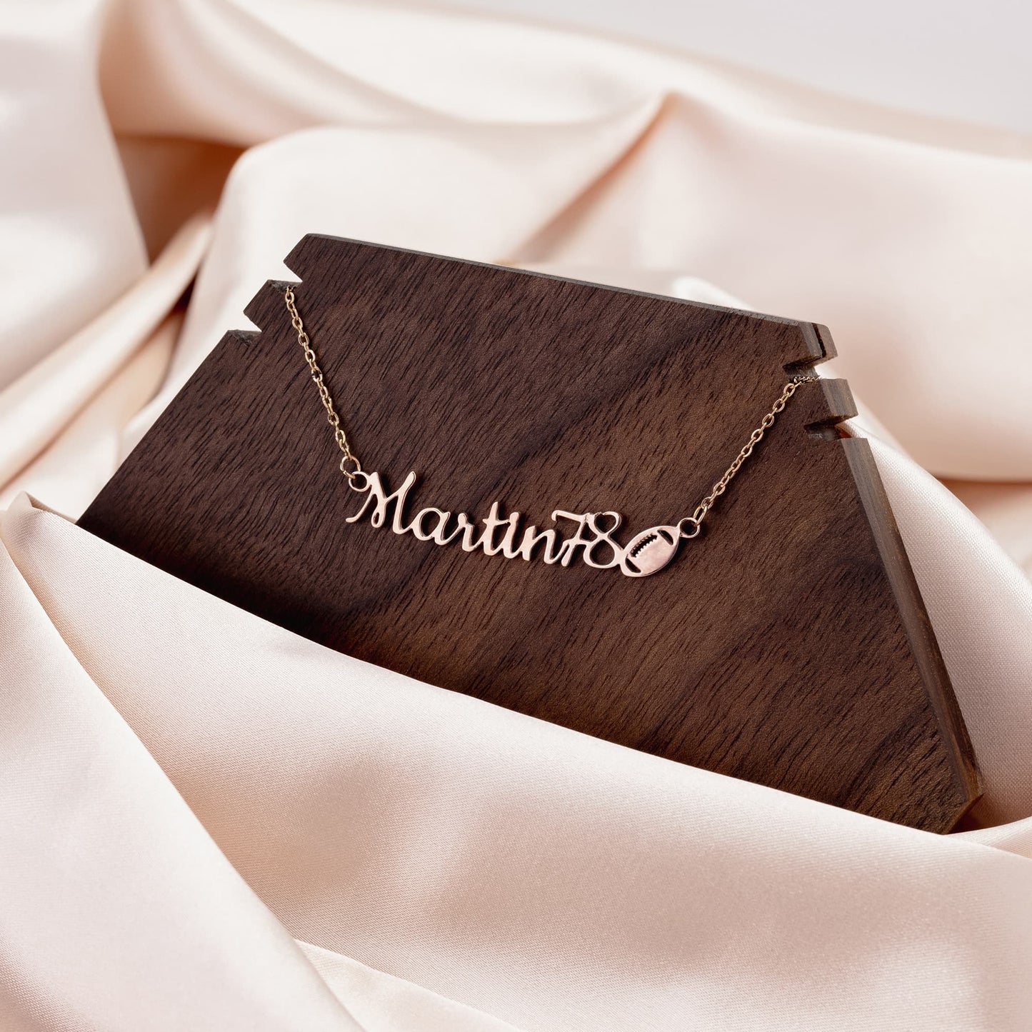 Football Mom Stainless Steel Necklace - Custom Name