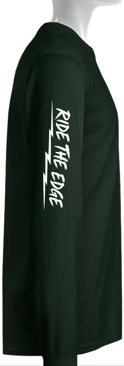 Wilderness Wheelers Ride the Edge Long Sleeve Shirt – White Print