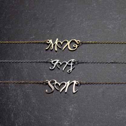 Stainless Steel Custom Name Initials Necklace