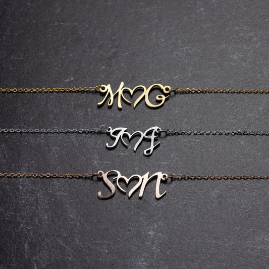 Stainless Steel Custom Name Initials Necklace