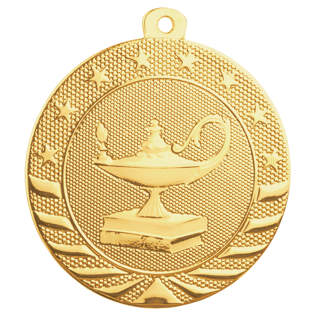 Gold Lamp of Knowledge Starbrite medal front