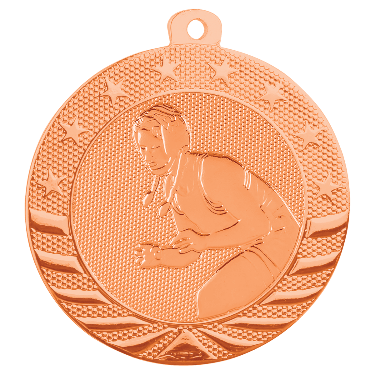 Bronze female Starbrite wrestling medal