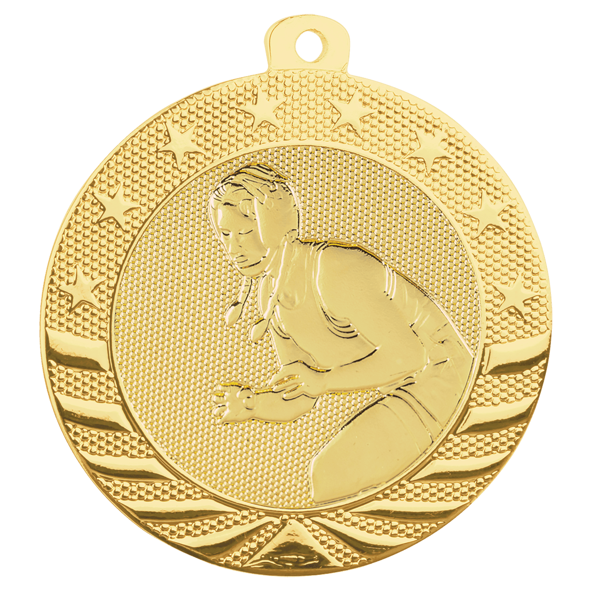 Gold female Starbrite wrestling medal