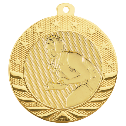 Gold female Starbrite wrestling medal
