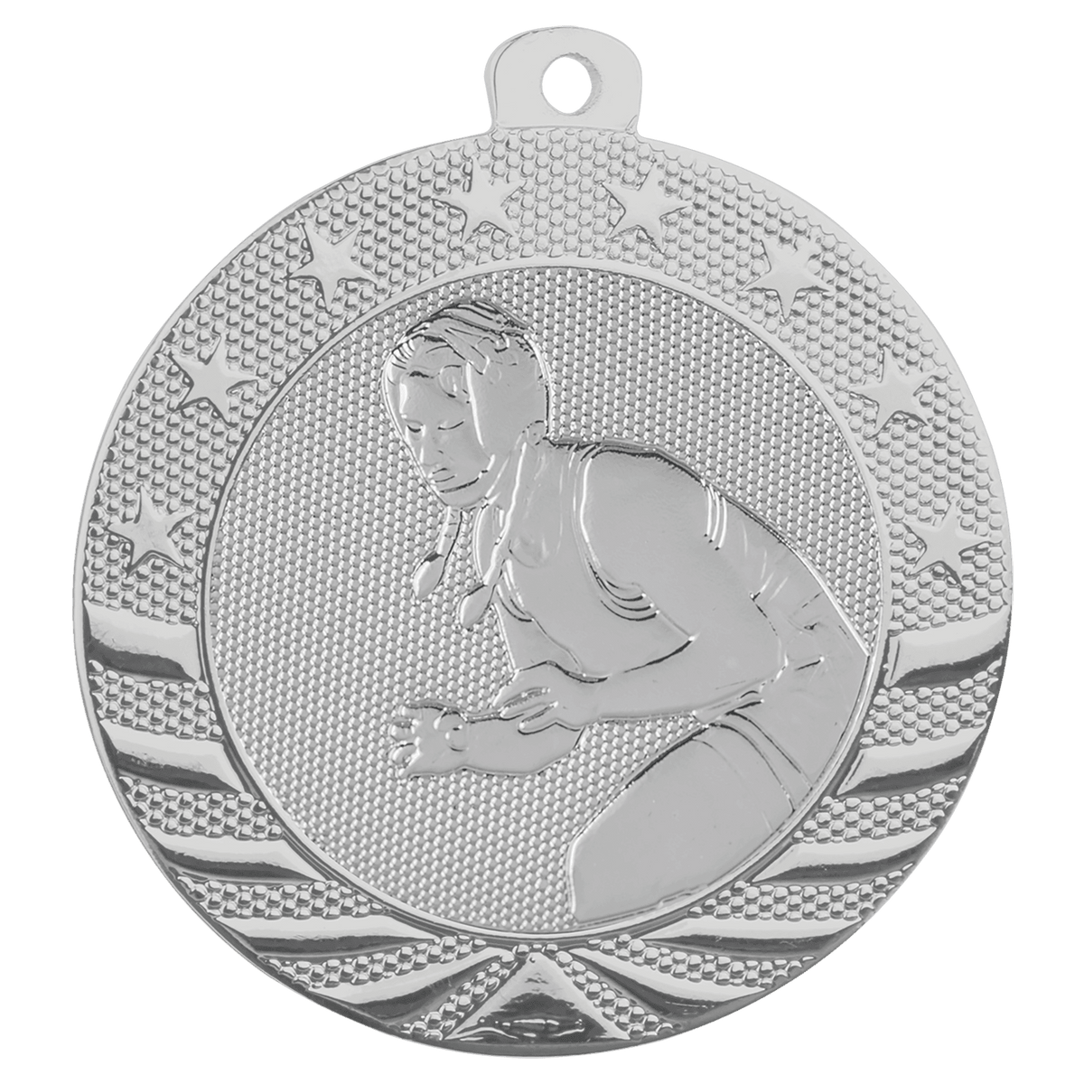 Silver female Starbrite wrestling medal