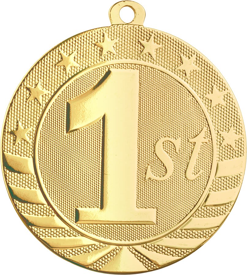 Bright Gold 1st Place Starbrite medal front