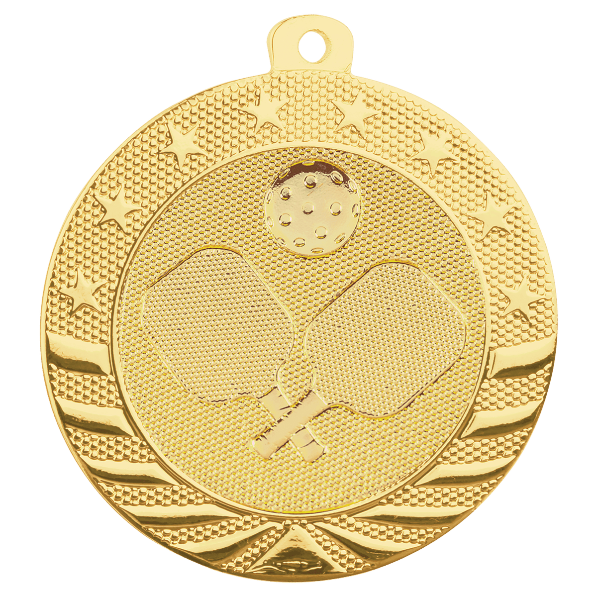 2 inch Gold Pickleball Starbrite medal