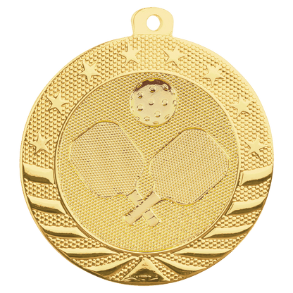 2 inch Gold Pickleball Starbrite medal