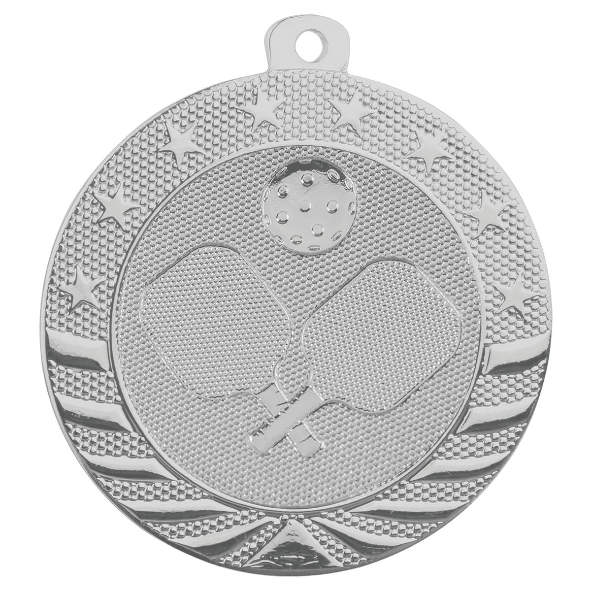 2 inch Silver Pickleball Starbrite medal
