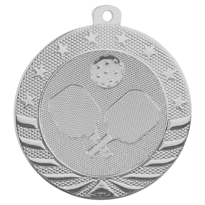 2 inch Silver Pickleball Starbrite medal