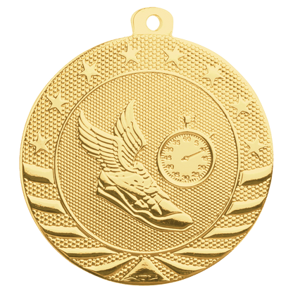 Gold Starbrite track and field medal