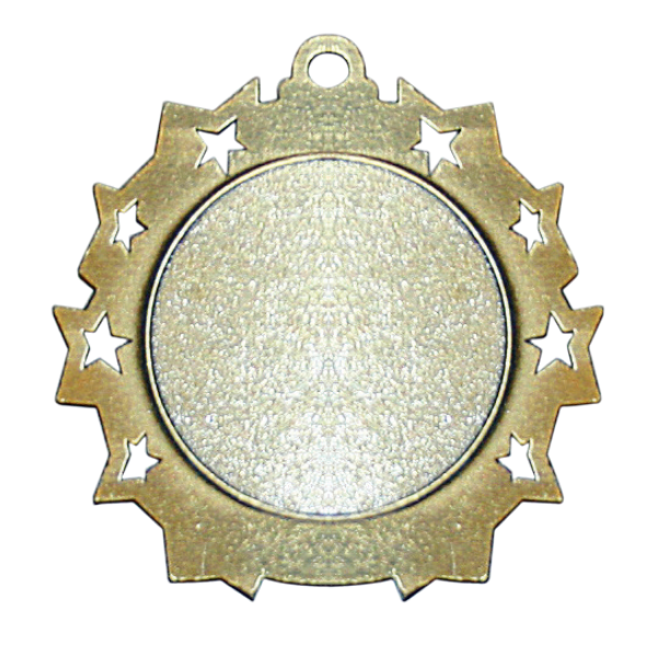 Personalized 2 1/4" Basketball Ten Star Award Medal with Ribbon