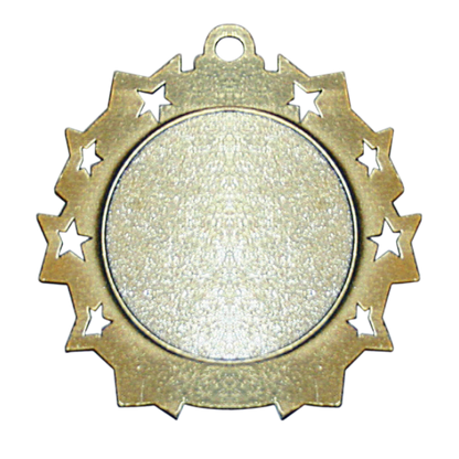 Personalized 2 1/4" Basketball Ten Star Award Medal with Ribbon
