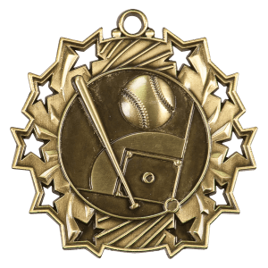 Antique Gold Baseball/Softball Ten Star Medal