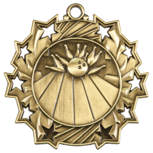 Antique Gold Bowling Ten Star Medal