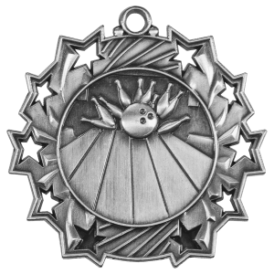 Antique Silver Bowling Ten Star Medal