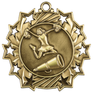 Antique Gold Cheer Ten Star Medal