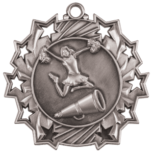 Antique Silver Cheer Ten Star Medal
